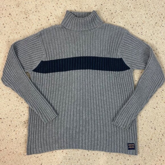 Y2K American Eagle Chunky Ribbed Turtleneck Sweater Cotton Size Large Men's - Picture 1 of 5